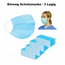 SET (50x) 3-Lagig Einweg Atem-Schutz Mund-Schutz-Maske Blau